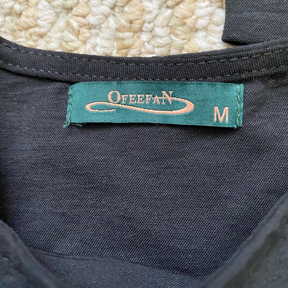 OFEEFAN | Women Puff Sleeve Square Neck Tie In Back Dress M - Picture 11 of 17
